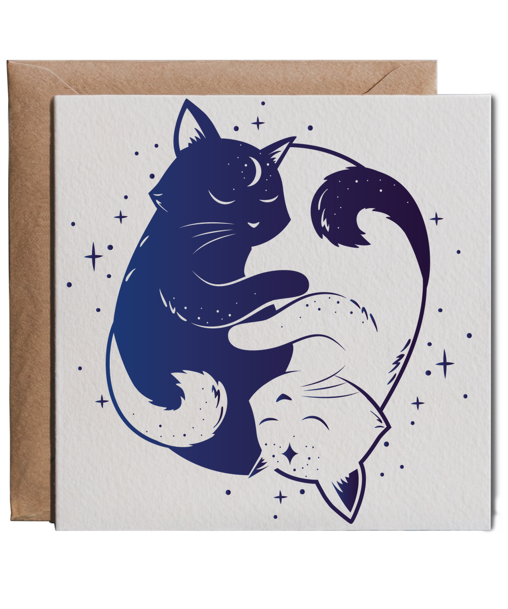 Yin Yang Cats Celestial Cosmic Dream Fantasy