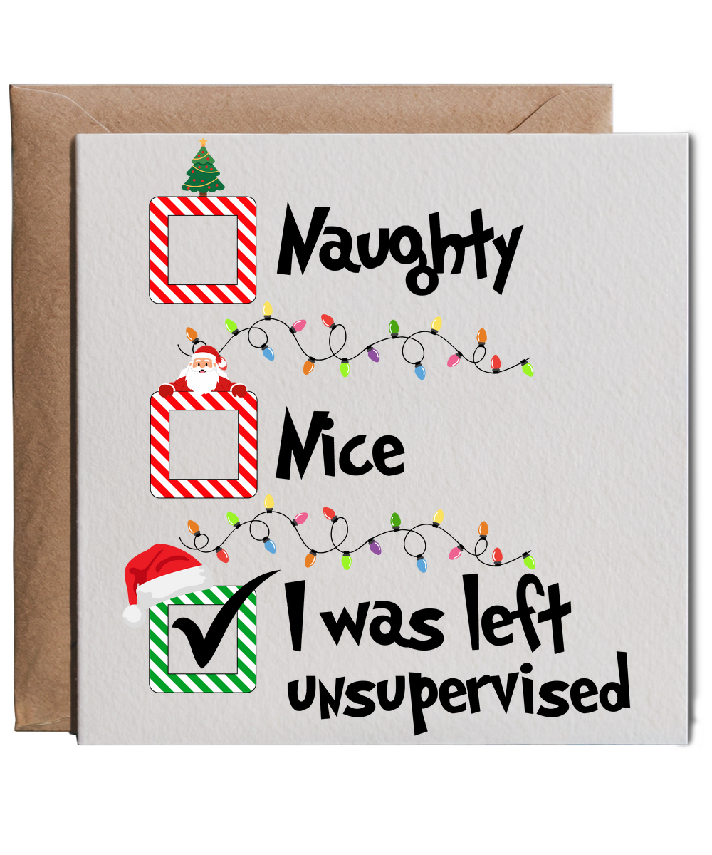 Christmas naughty nice left unsupervised