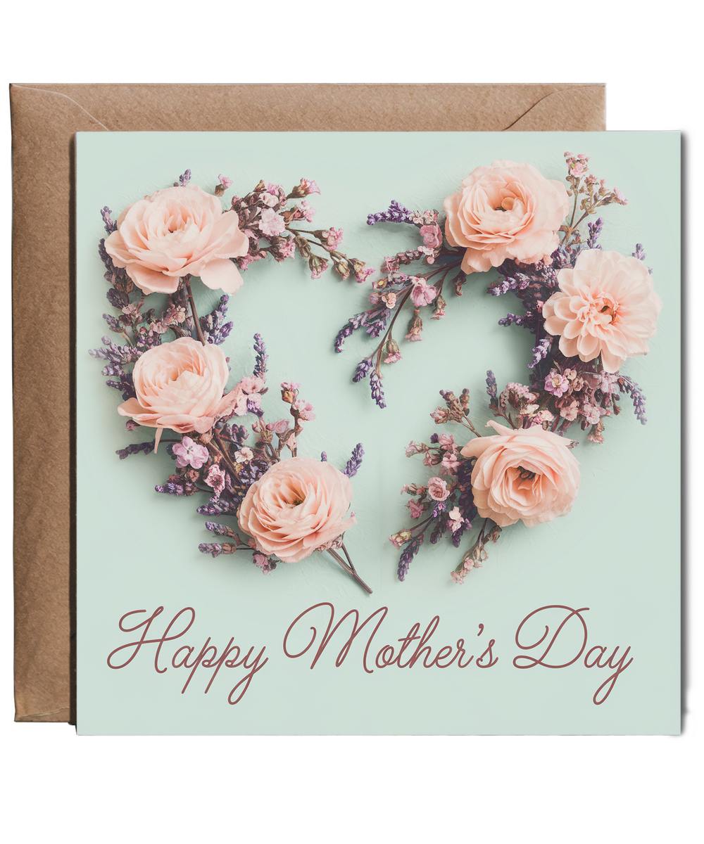 Happy Mother’s Day Card Flowers in a heart for Her