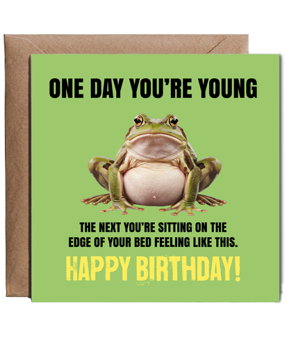 One Day Youre Young Happy Birthday Grumpy Frog