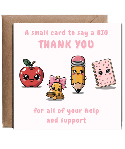 a small card to say a big thank you School