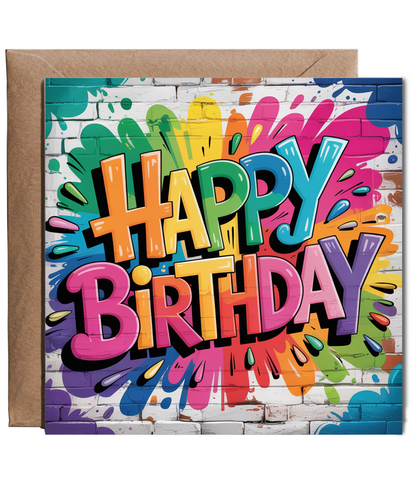 Graffiti Style Happy Birthday Card for Boys Best Mate Friend Brother Son Grandson Nephew