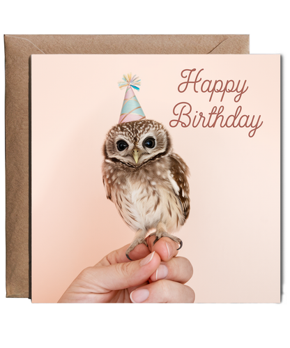 Happy Birthday card mini owl