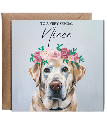 Flower crown dog to a very special Niece