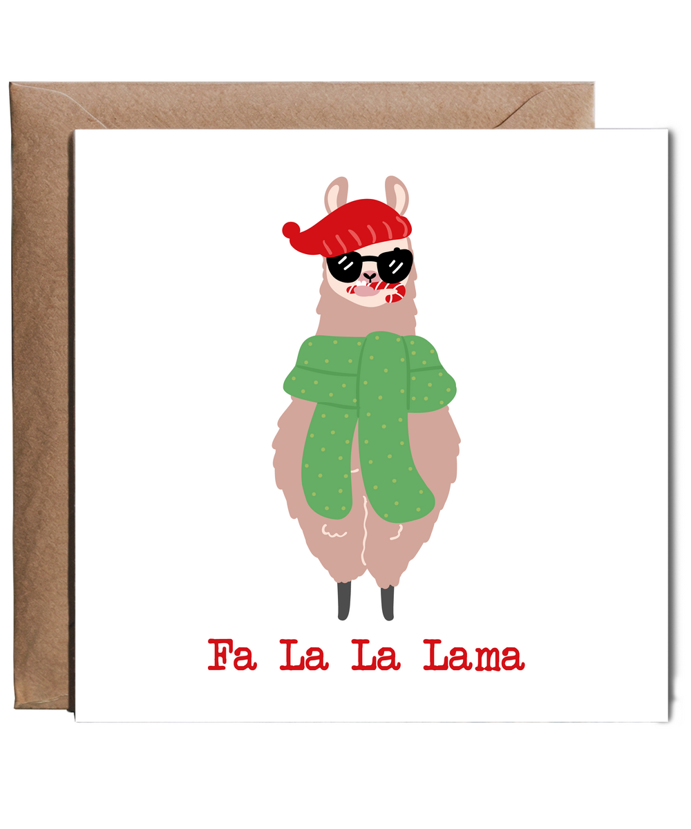 Funny Christmas Card for Friend Fa La La Lama