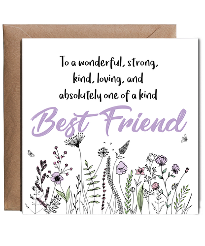 Birthday Card Special Message for a Wonderful Best Friend
