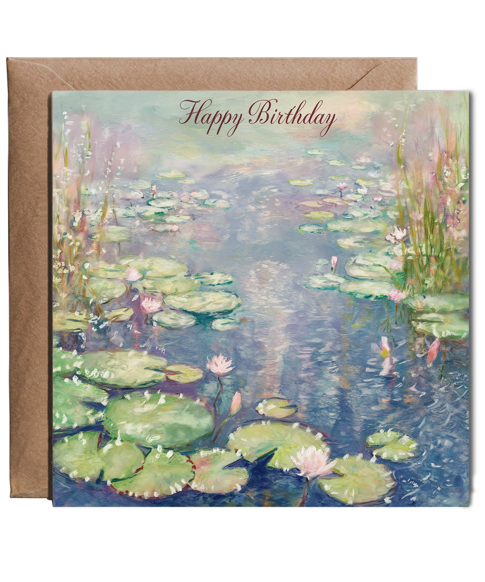 Happy Birthday Card Money Water Lilies