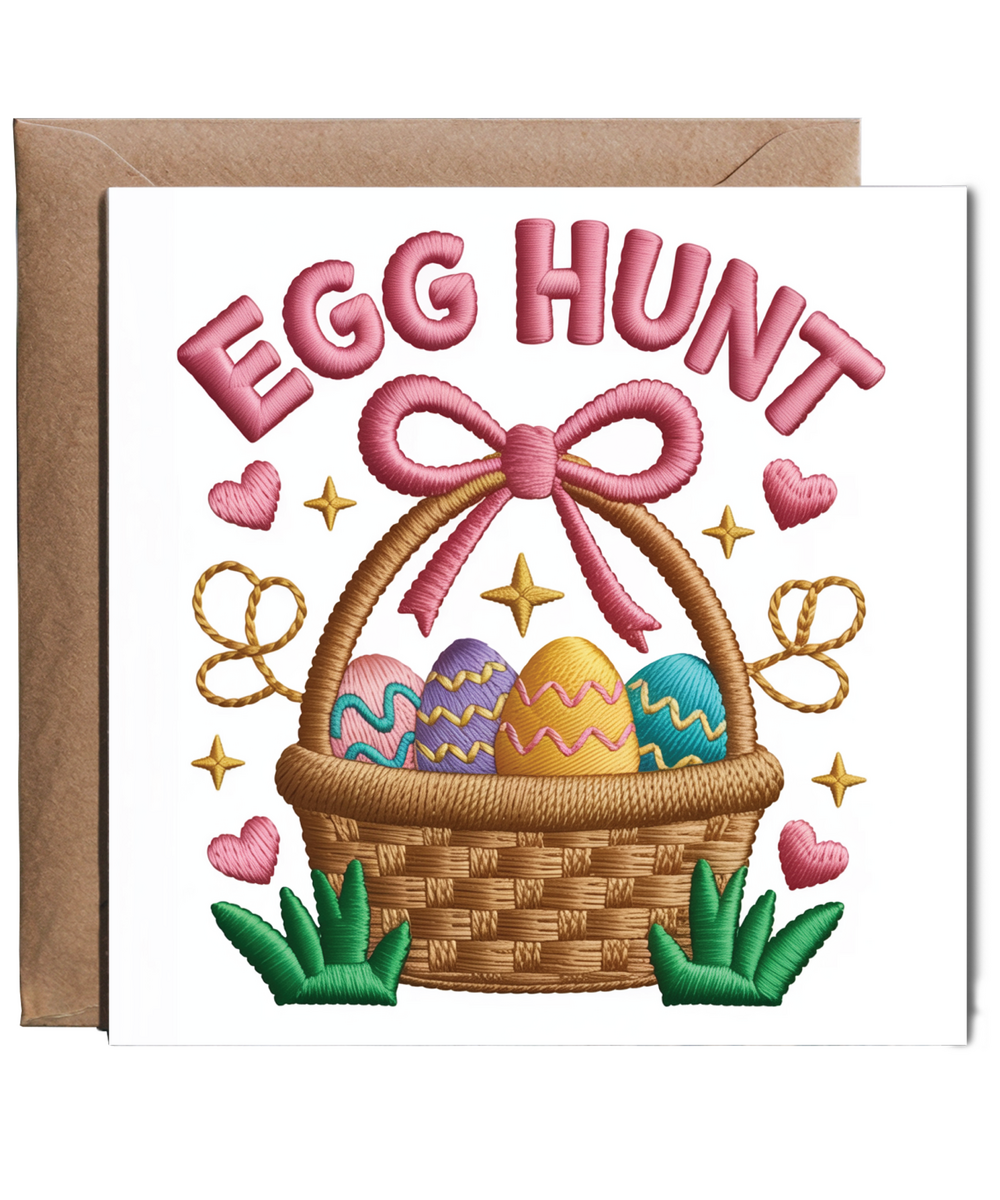 Embroidered style easter egg hunt