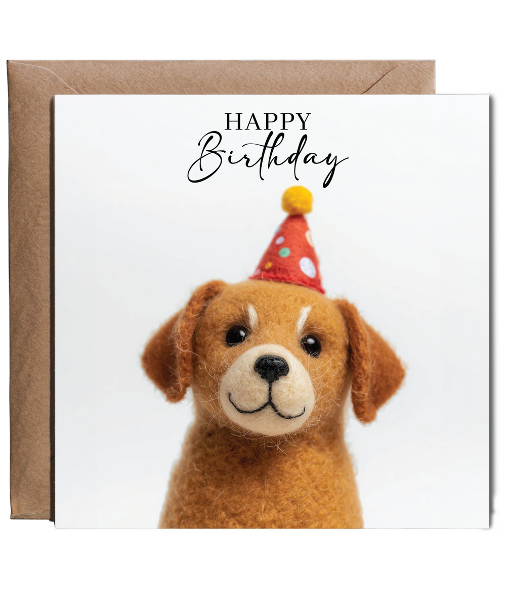 Birthday 2D felt style dog