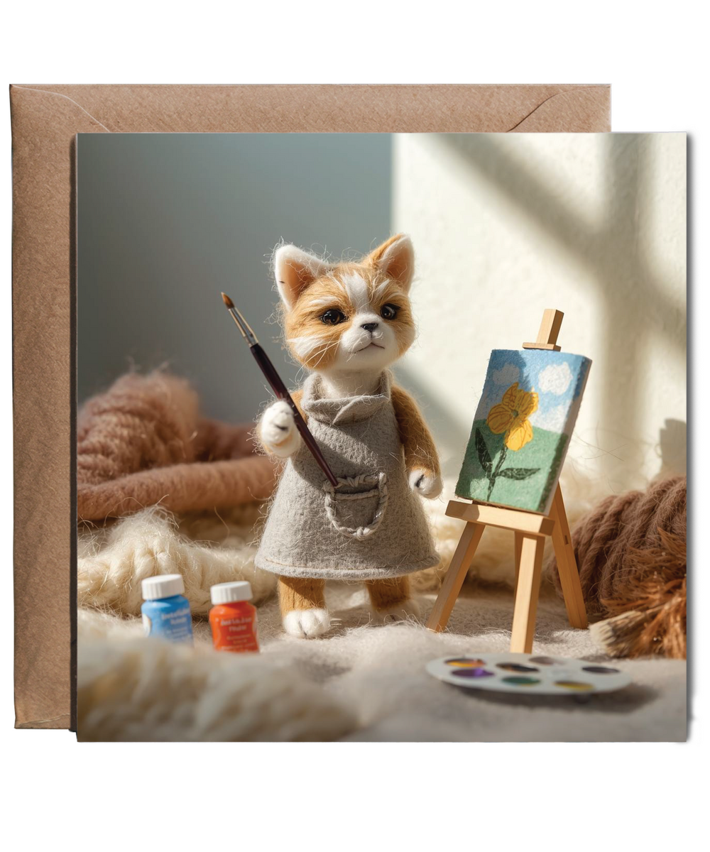 2D felt style cat painter