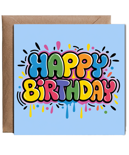 Happy Birthday street art Haring style