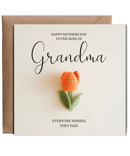 Happy Mothers Day Grandma crocheted tulip