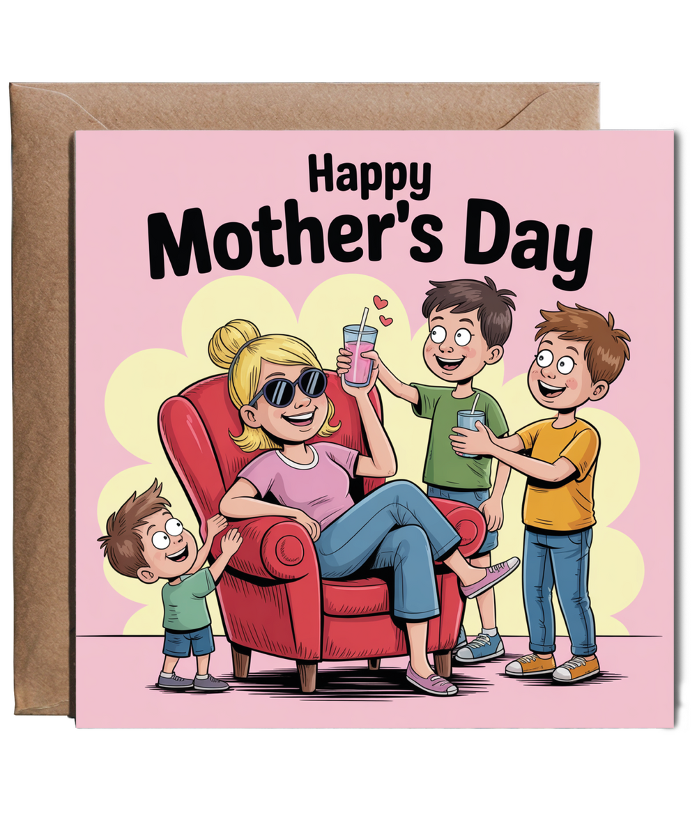 Happy Mothers Day Card for a Fabulous Boy Mum from Sons