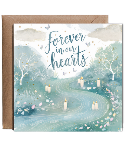 Forever in Our Hearts Sympathy Card with Enchanting River Bank