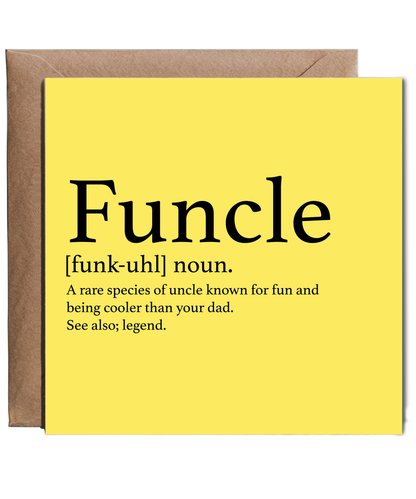 Funny Birthday Card for Uncle Definition of Funcle