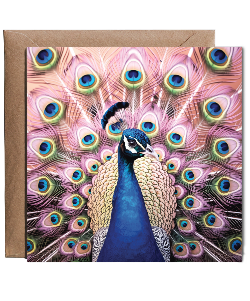 Pink feathered Peacock