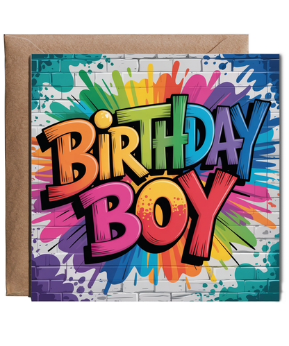 Graffiti Street Art Happy Birthday Card for Men Boys Brother Son Grandson Nephew