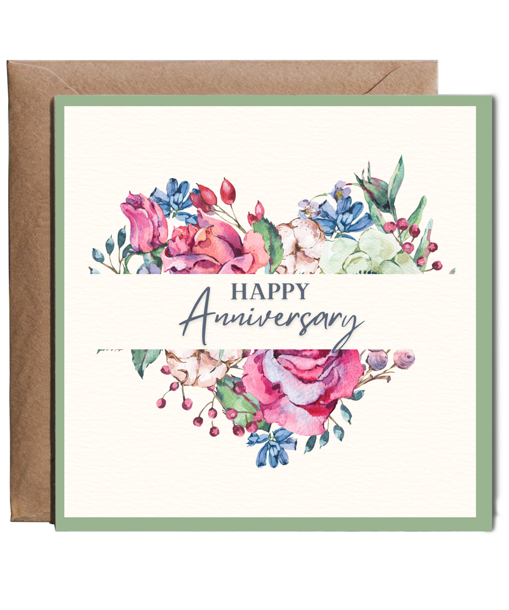 Happy Anniversary floral heart