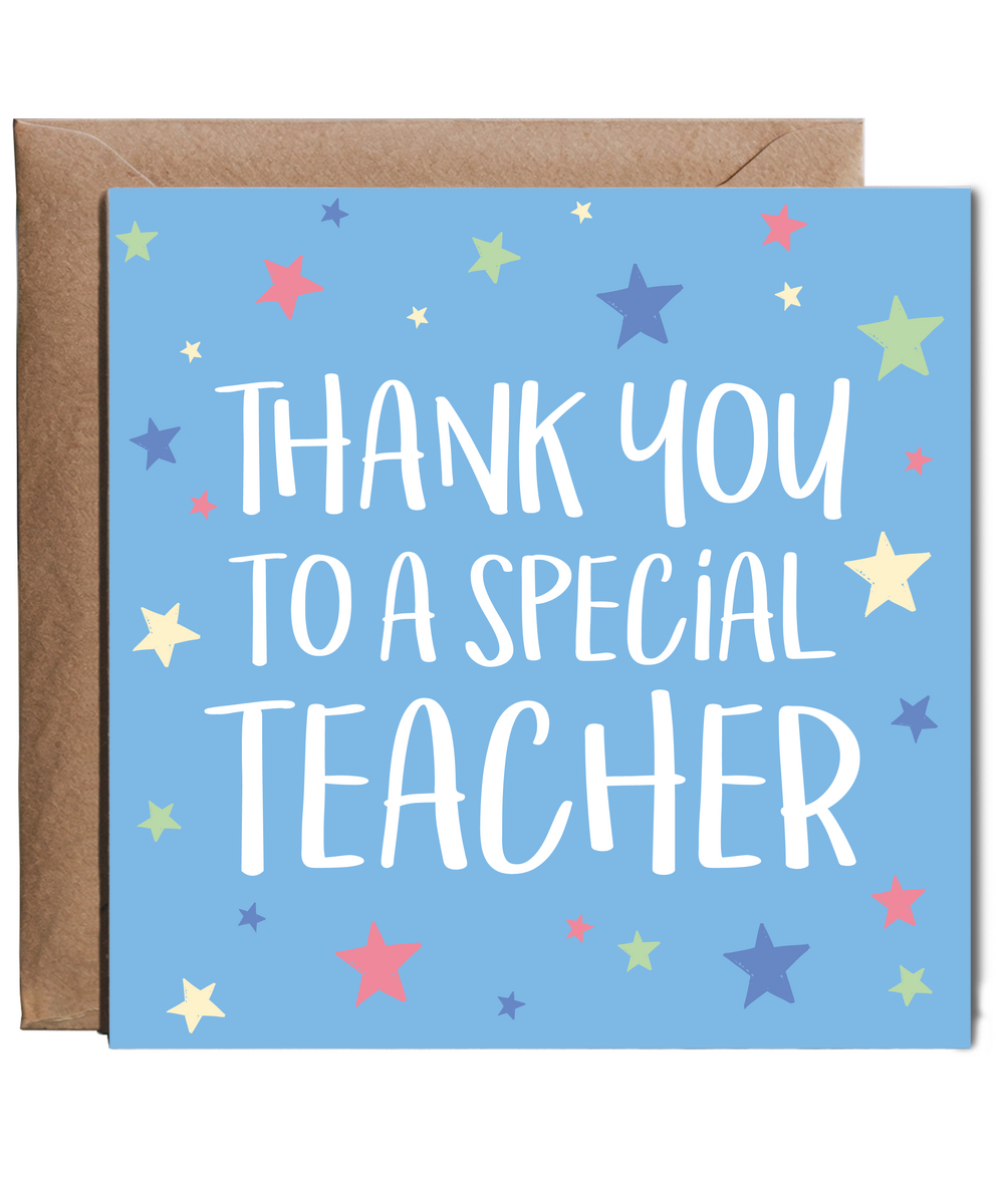 Teacher Thank You Card Nursery Primary School with Starry Design
