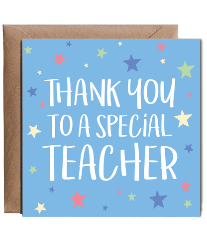 Teacher Thank You Card Nursery Primary School with Starry Design