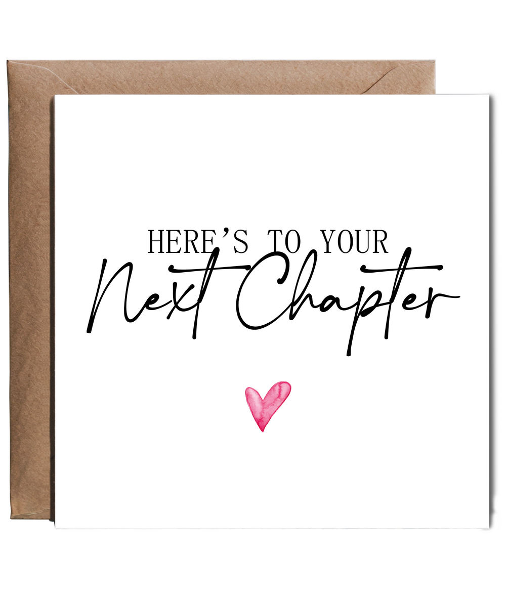 Goodbye Card for Colleague Heres to Your Next Chapter Minimalist Design