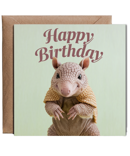 Happy Birthday card baby armadillo
