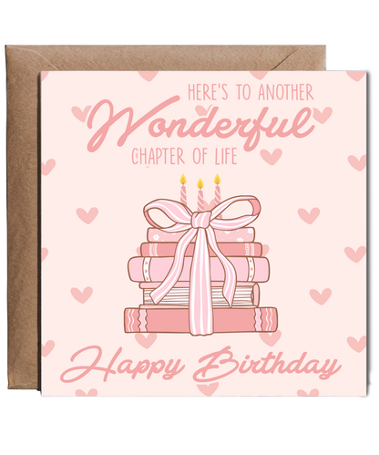 Happy Birthday Card Here's to another wonderful chapter