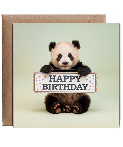 Happy Birthday card panda cute for her