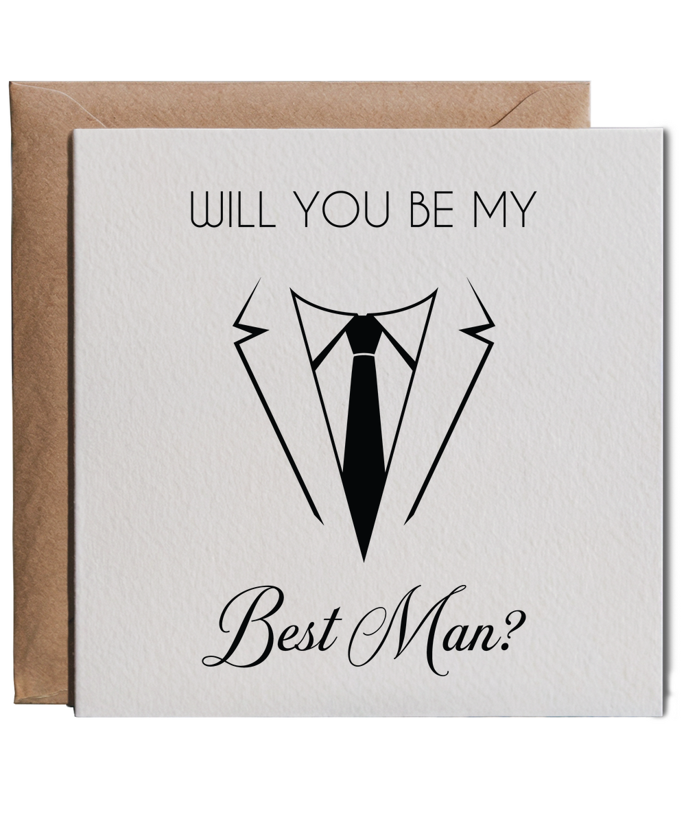 Will you be my best man black on white