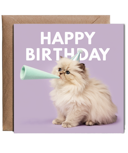 Happy Birthday Persian kitten Card
