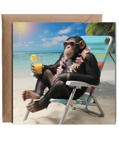 Chimpanzee on the beach