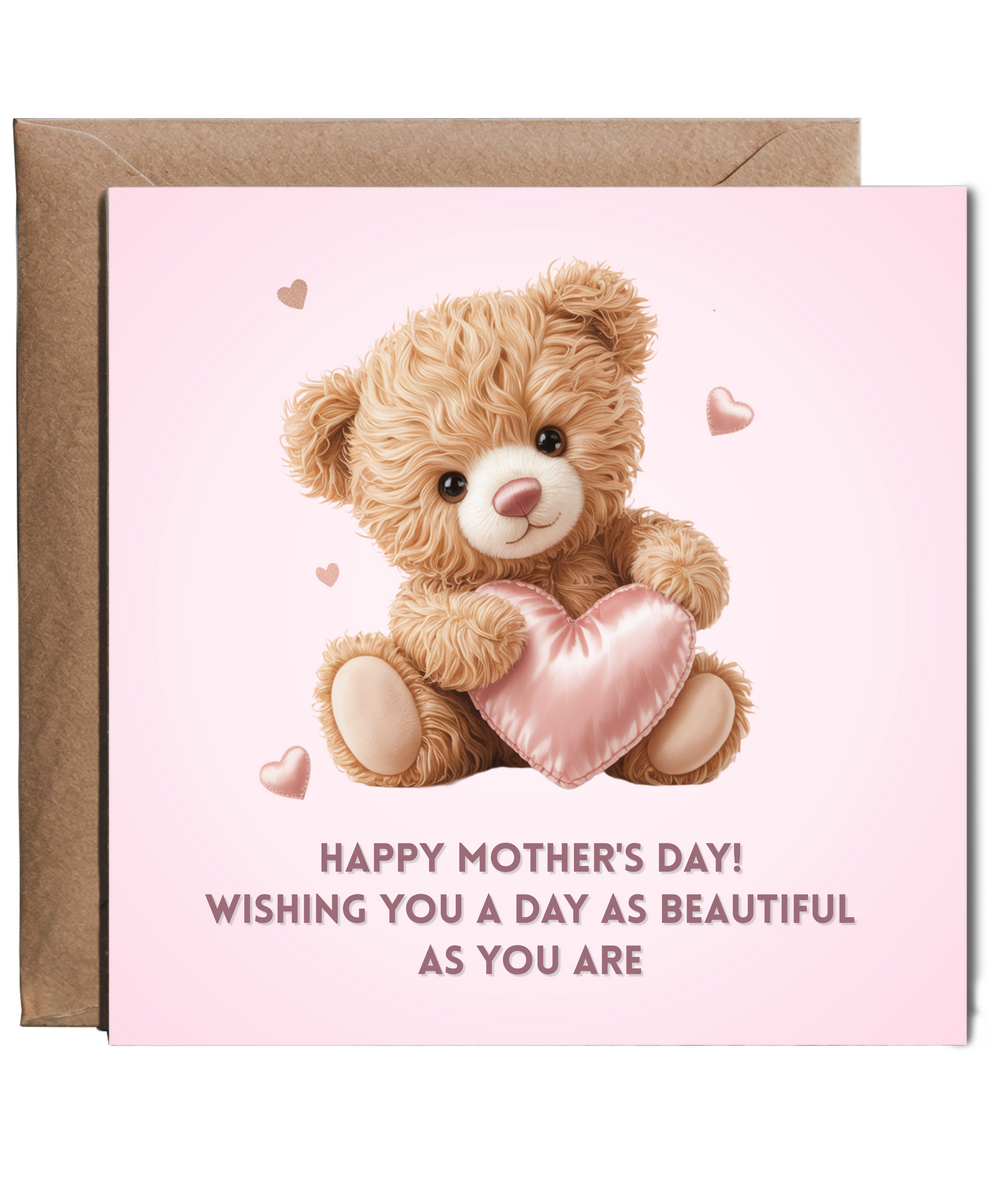 Elegant mother's day mum pink bear