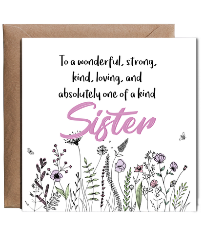 Birthday Card Special Message for a Wonderful Sister