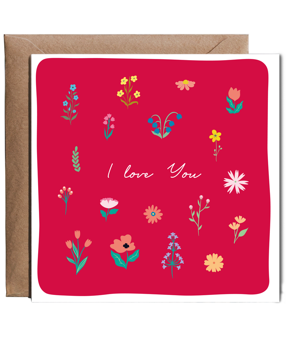 Valentines I Love You Spring Flowers