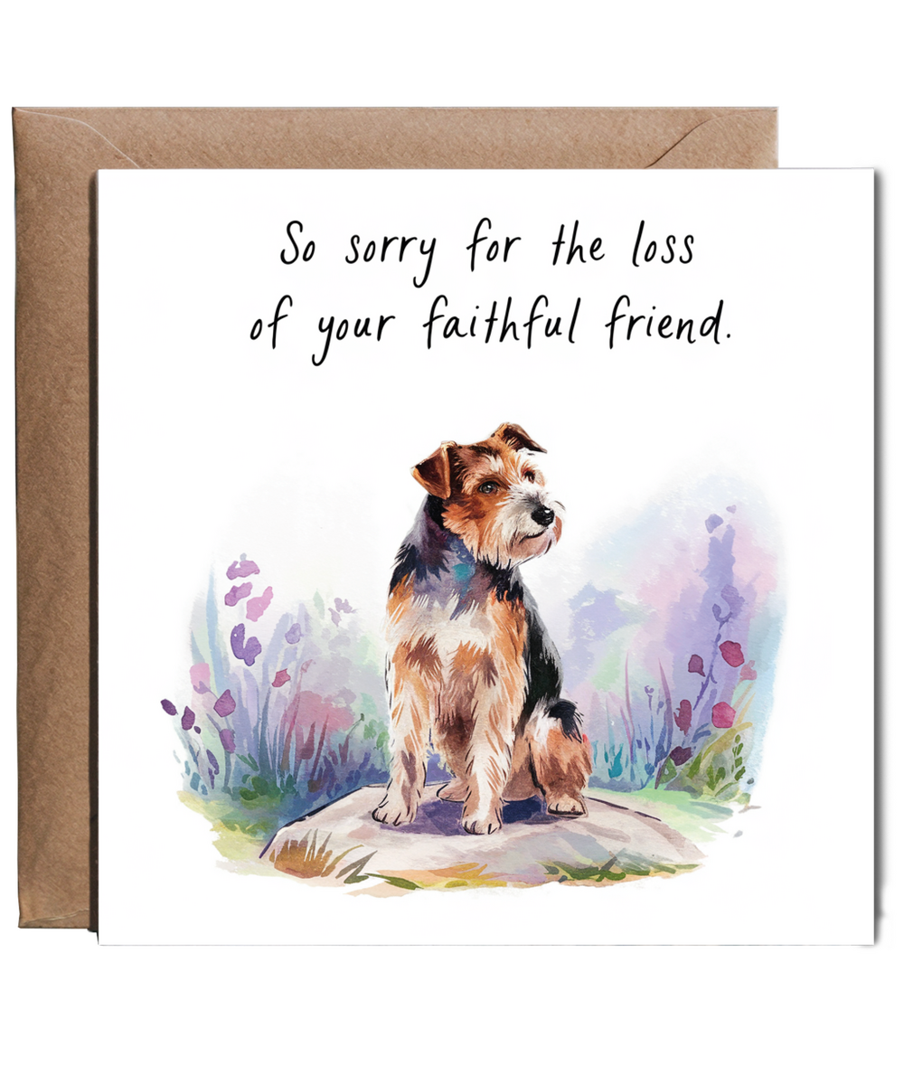 Sympathy Card for the Loss of a Pet Dog Faithful Friend Border Terrier