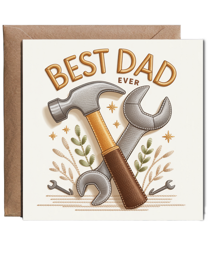 Embroidered style best dad ever tools