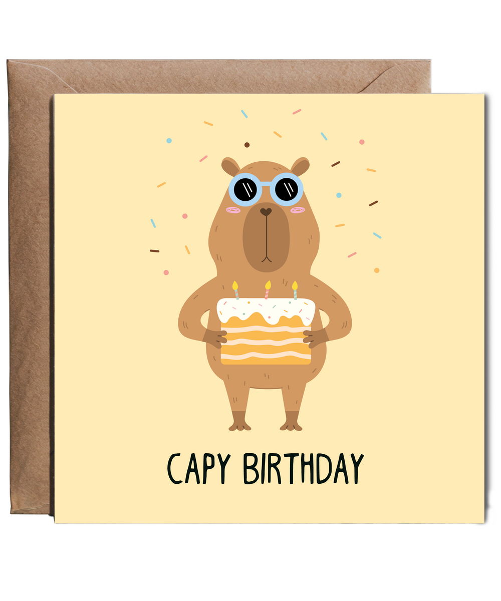 Capy Birthday Card Capybara Pun