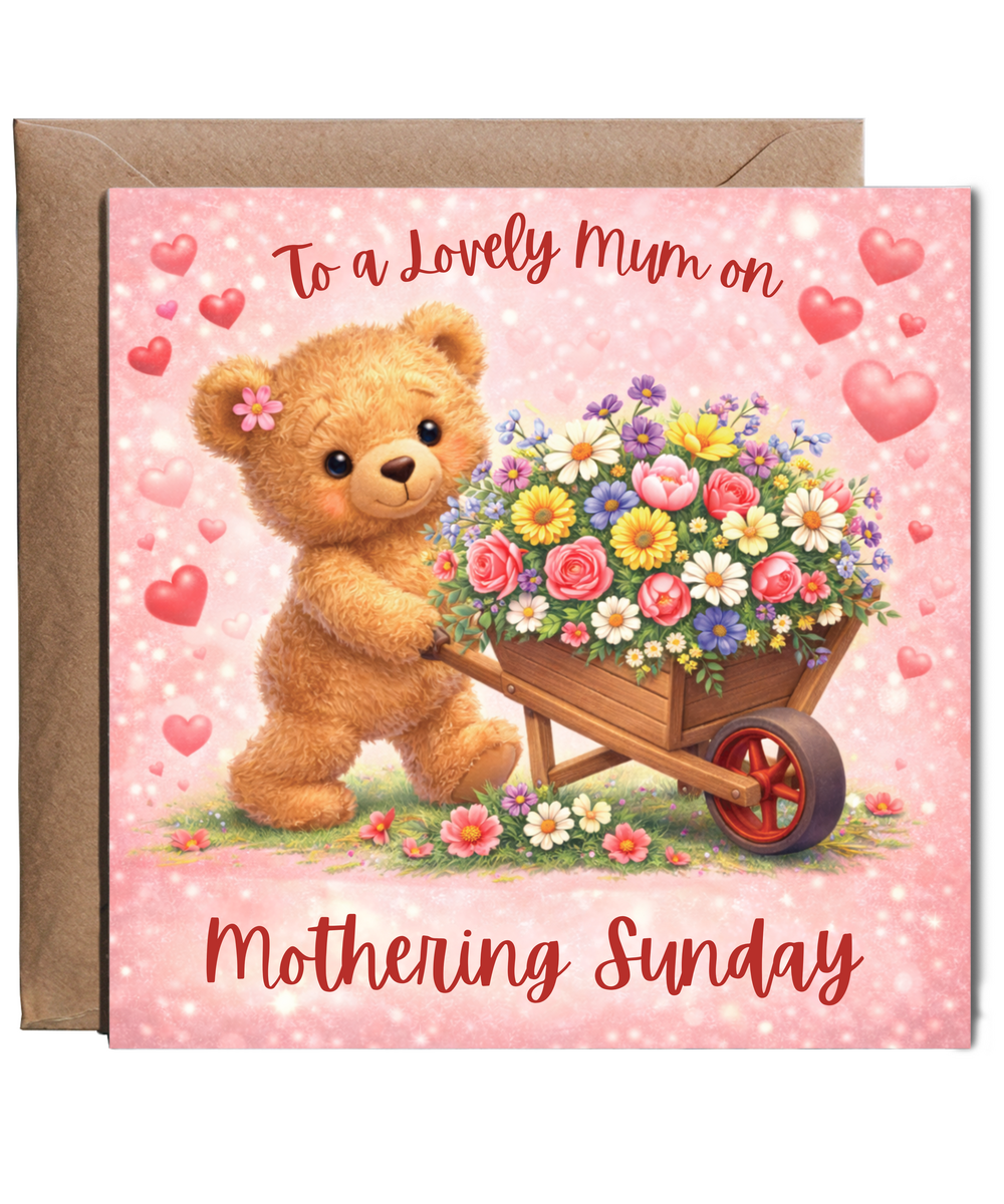 To a lovely mum on Mothering Sunday, adorable teddy
