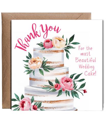 Wedding Caterer Thank You Card for the Most Beautiful Cake