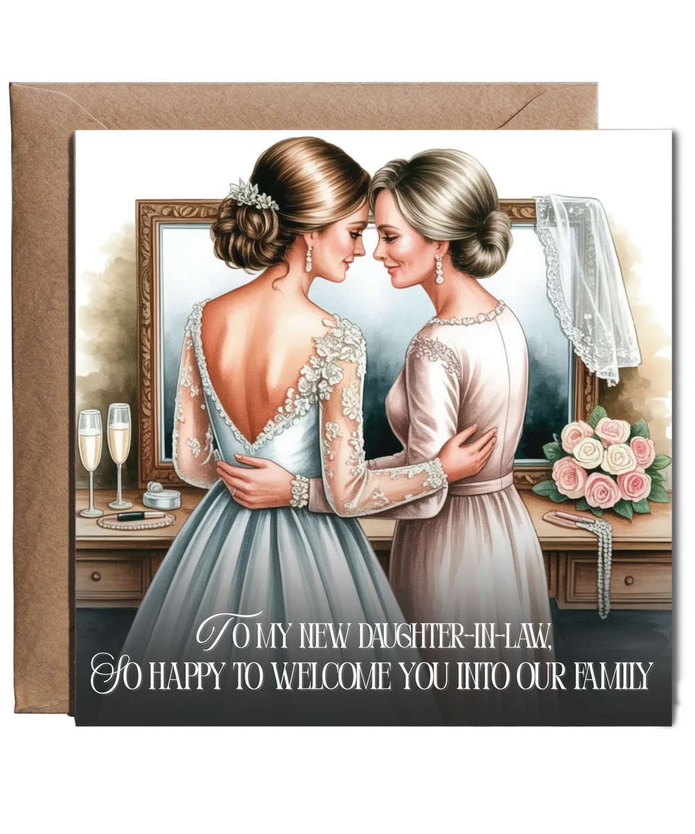 To my new daughter-in-law, so happy to welcome you into our family