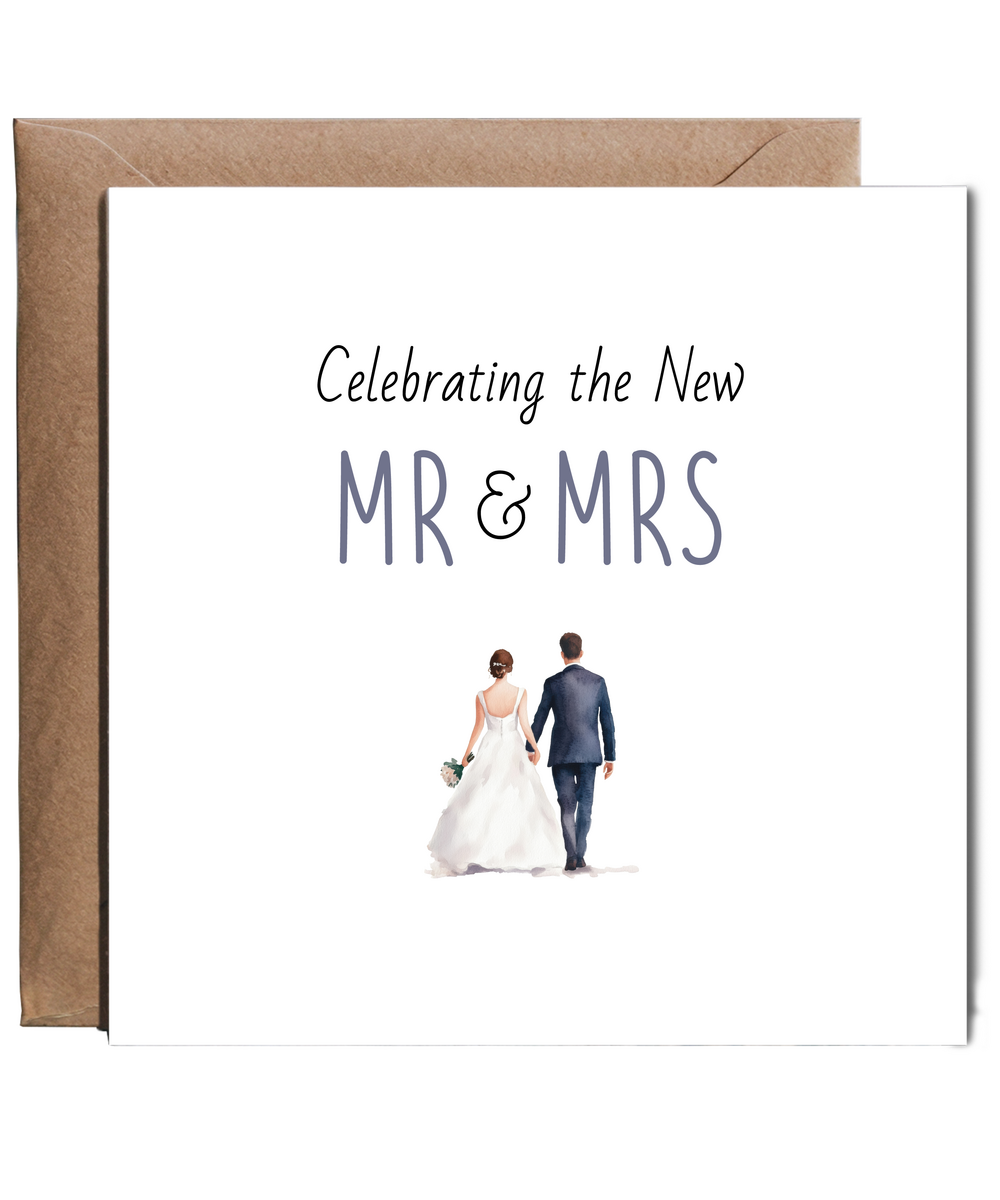 Elegant Wedding Greeting Card Celebrating the New Mr and Mrs
