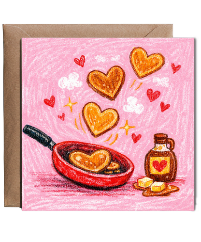 Valentines wax crayon heart pancakes