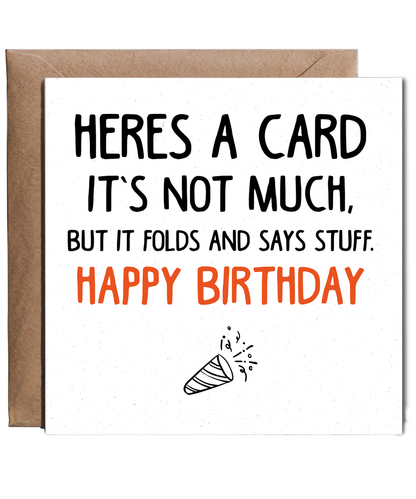 Rude Joke Birthday Card Its Not Much But it Says Stuff