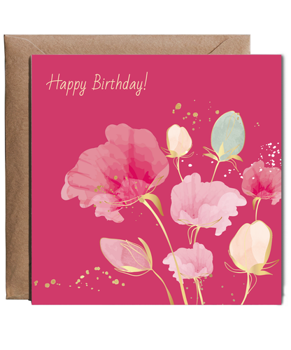 Elegant Floral Birthday Card for Partner Wife Mum Grandma