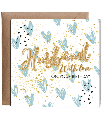 Gold and Sage Husband with love on your birthday