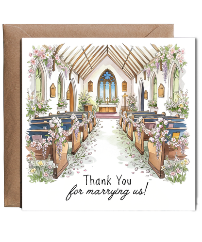 Wedding Officiant Thank You Card for Parish Priest or Vicar Thank You for Marrying Us