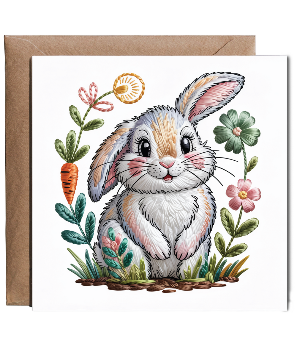 Embroidered style bunny rabbit