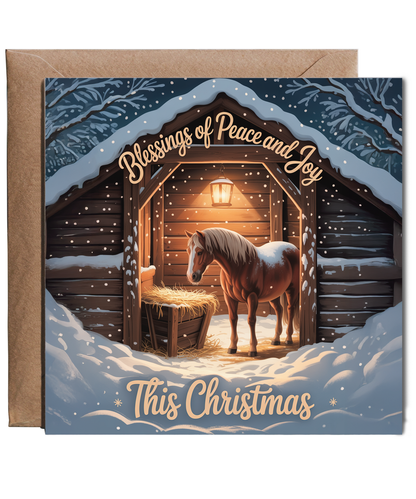 Horse stable blessings of peace and joy this christmas