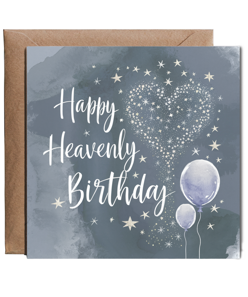 Happy Heavenly Birthday Anniversary Card for a Loved One in Heaven