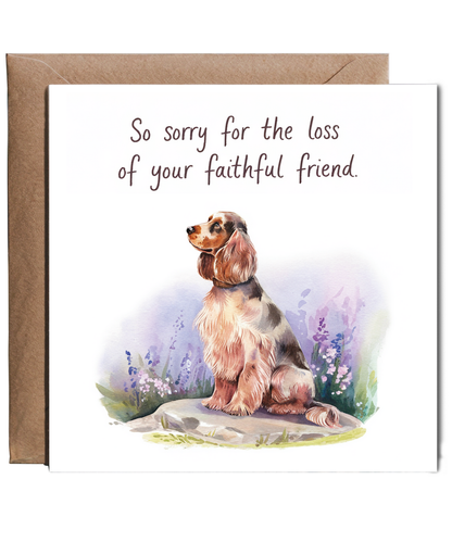 Sympathy Card for the Loss of a Pet Dog Faithful Friend Cocker Spaniel